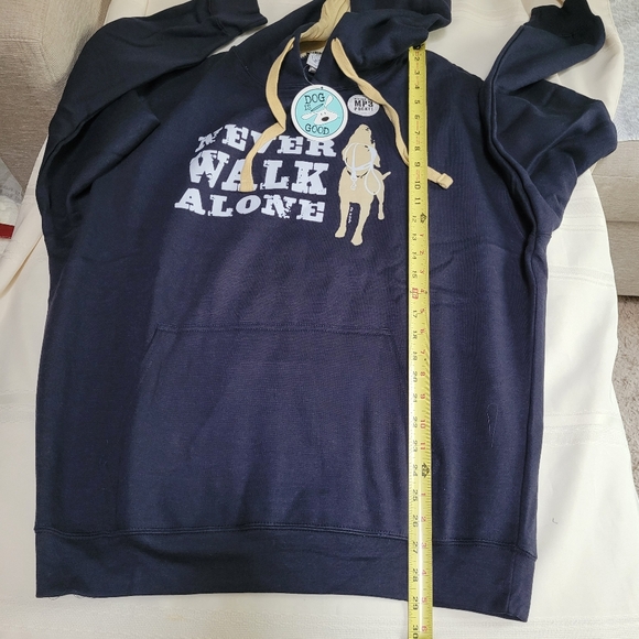 Dog Is Good Men's Graphic Hoodie Size XL Navy Blue "Never Walk Alone" NWT - Picture 9 of 9